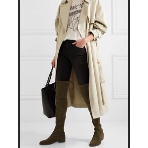 Stuart Weitzman Lowland Loden Green Suede Over The Knee Boot Size 8